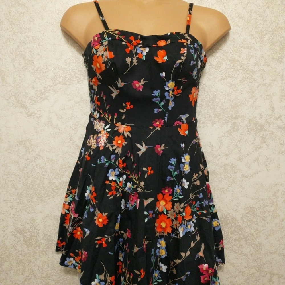 Express Black Floral Midi Dress